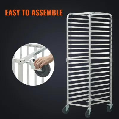 SucceBuy 10/20 Sheet Bun Pan Rack Commercial Bakery Racks with Brake Wheels Aluminum Racking Trolley Storage for Bread Baking