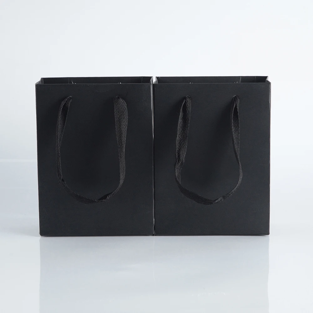 10pack Paper Bags with Ribbon Rope Kraft Handle  Take Away Wedding Birthday Party Shopping Packaging Bag Packaging