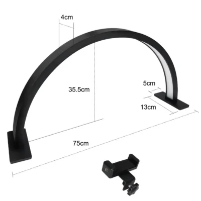 55cm 75cm Half Moon Light Half Moon Nail Desk Lamp with remote mobile phone clip for Eyelash Extension Nail Lash Tattoo Skincare