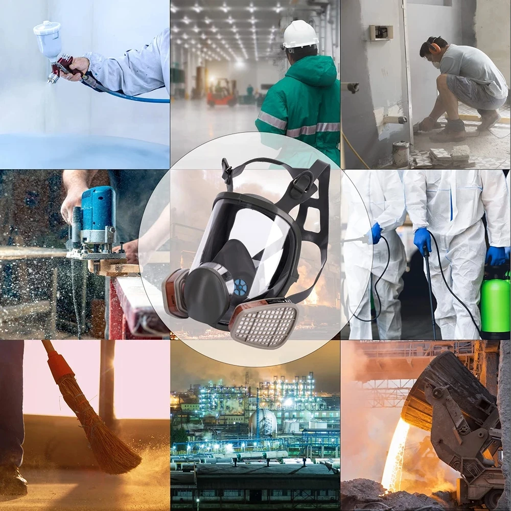 27 In 1 6800 Industrial Painting Spraying Respirator Gas Mask 2 In 1 Suit Safety Work Filter Dust Full Face Mask Replace MMM