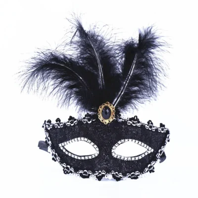 Party Mask Women Masquerade Luxury Peacock Feathers Half Face Mask Cosplay Costume Venetian Mask For Children
