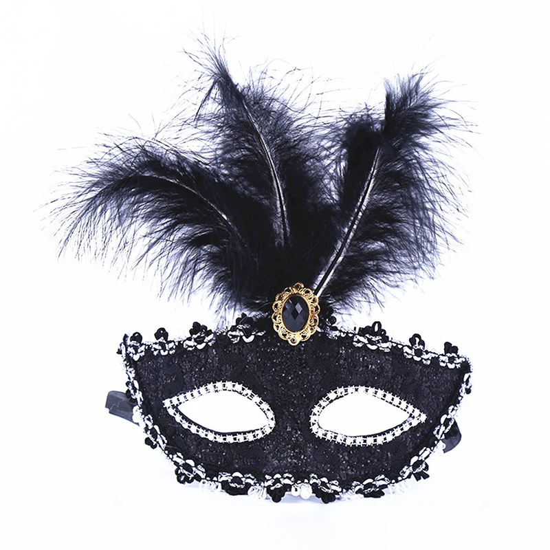 Party Mask Women Masquerade Luxury Peacock Feathers Half Face Mask Cosplay Costume Venetian Mask For Children