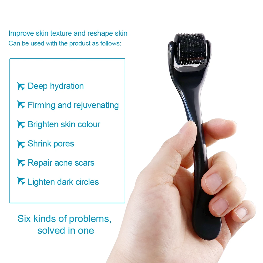 Professional 540 Needles for Facial Body Hair Growth Derma Roller for Skin Beard 0.2mm 0.25mm 0.3mm Needle Beauty Roller