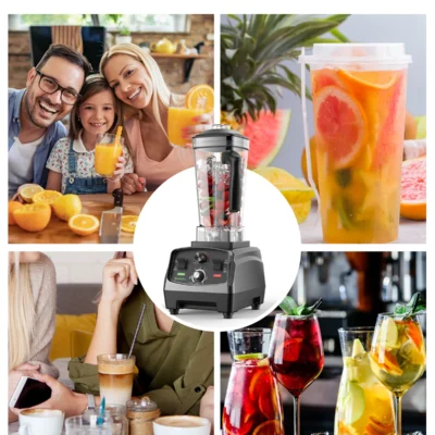 BioloMix 3HP 2200W Heavy Duty Grade Timer Blender Mixer Juicer Fruit Food Processor Ice Smoothies BPA Free 2L Jar