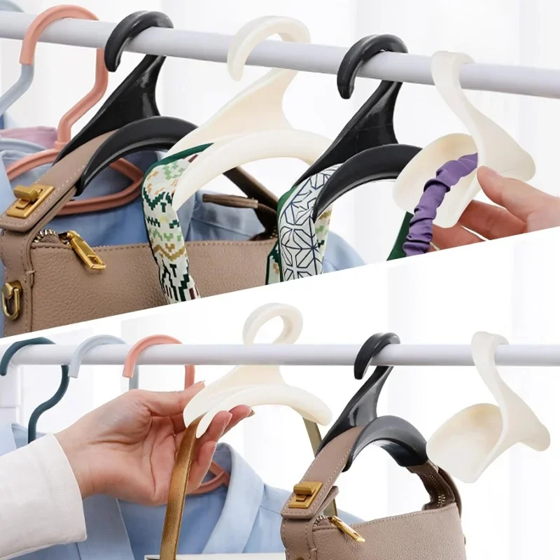 1/5/10pcs  bag hanger hook Handbag hat scarf storage rack wardrobe backpack hook Handbag Holder Space Saving Storage Rack
