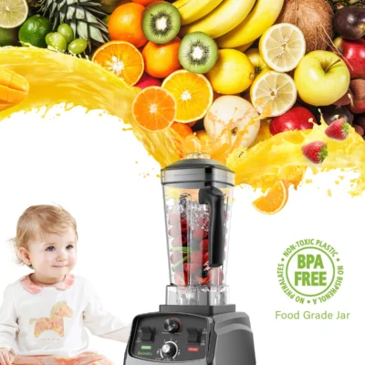 BioloMix 3HP 2200W Heavy Duty Grade Timer Blender Mixer Juicer Fruit Food Processor Ice Smoothies BPA Free 2L Jar