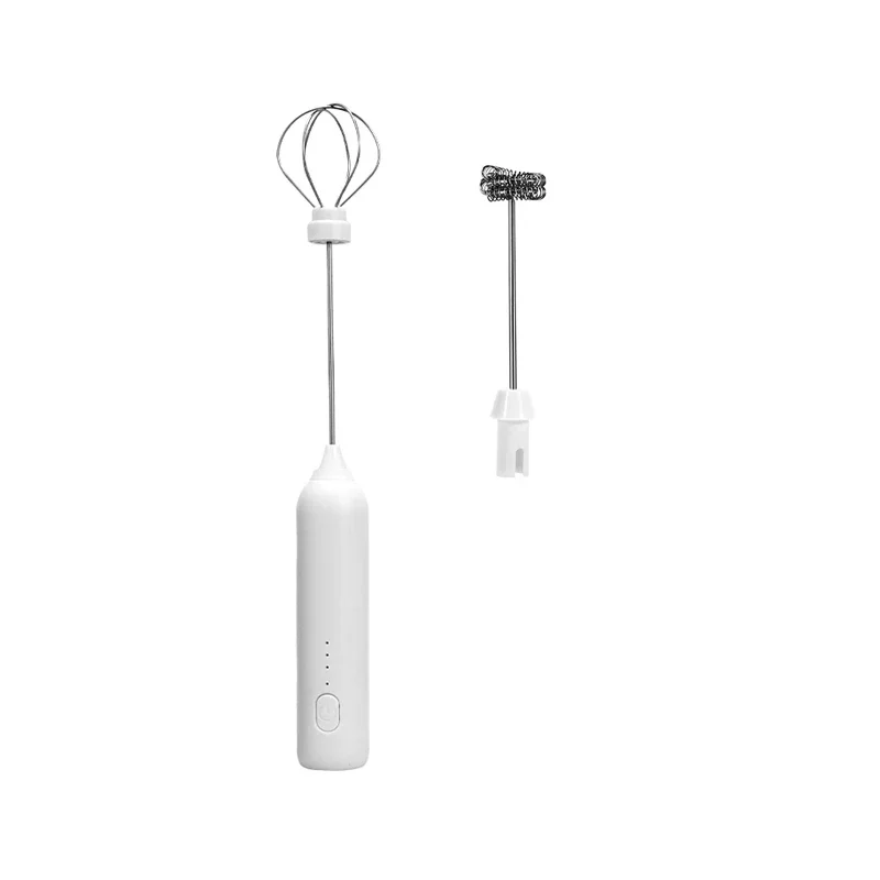 Cordless Electric Milk Frother Hand Mixer Whisk 2-in-1, USB 3 Speeds Handheld Milk Foamer for Coffee Cappuccino Mini Blender