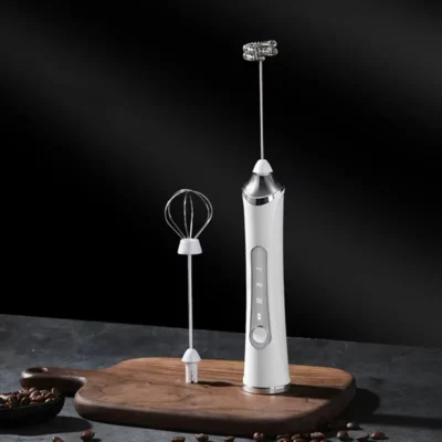 1 electric mixer, milk frother, coffee machine, egg beater, dual stick, 3-speed rechargeable batter, kitchen jam and cream mixer