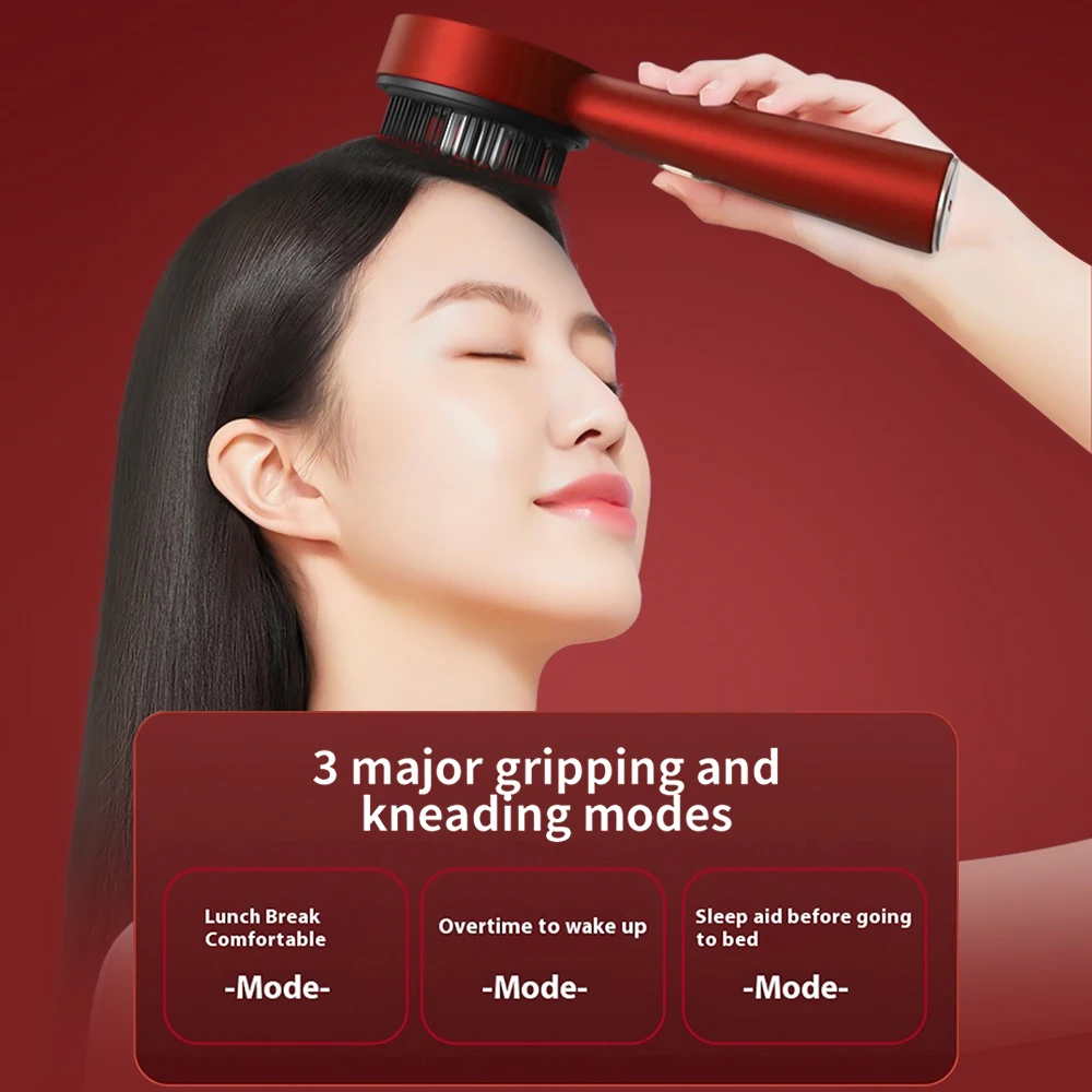 Deep Kneading Masssage Comb, Red Light Therapy Scalp Massager, Hair Growth Massage Scalp Brush, Head Medicine Applicator