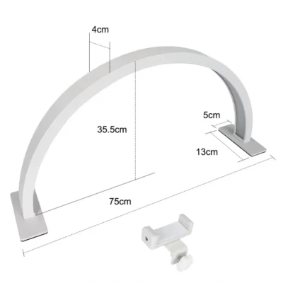 55cm 75cm Half Moon Light Half Moon Nail Desk Lamp with remote mobile phone clip for Eyelash Extension Nail Lash Tattoo Skincare