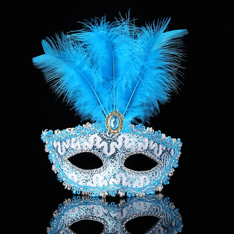 Party Mask Women Masquerade Luxury Peacock Feathers Half Face Mask Cosplay Costume Venetian Mask For Children