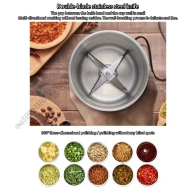 220V Electric Coffee Flavor Grinder Chamber heavy type Motor Plastic rustless steel Design Overheat 4XFB