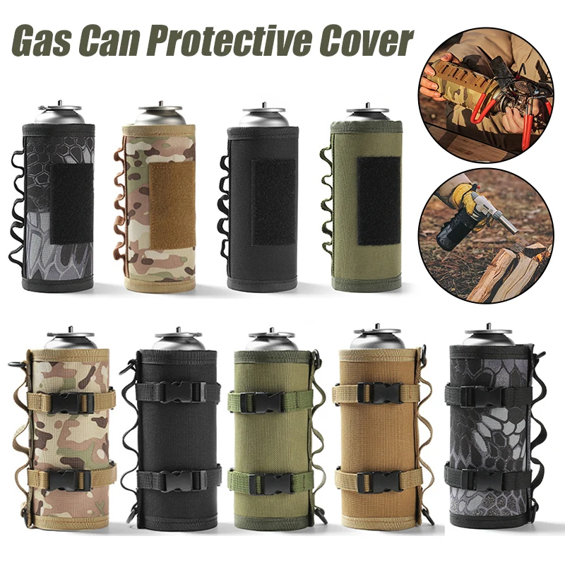 Camping Gas Can Protective Cover Tactical Fuel Cylinder Sleeve Outdoor Gas Tank Canister Storage Bag Case for Hunting