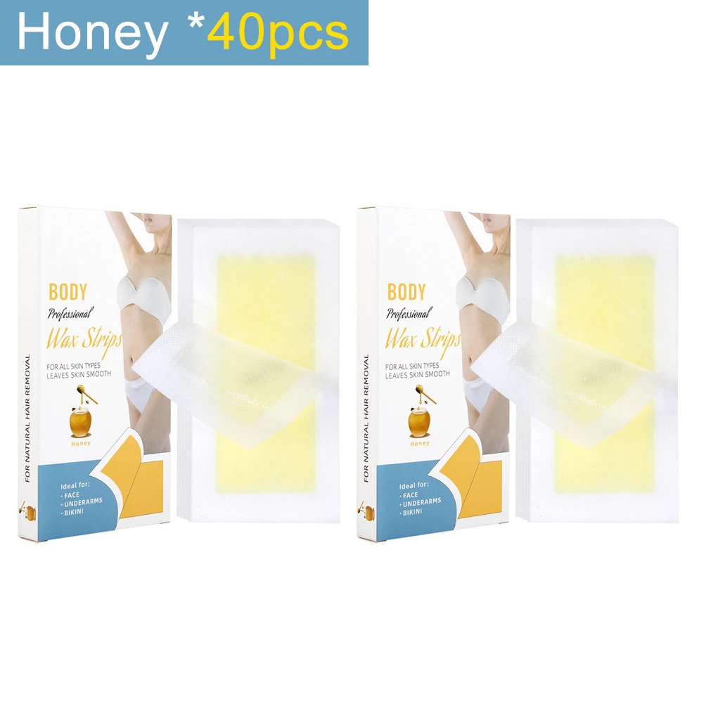 20/40pcs Hair Removal Wax Strips Roll Underarm Wax Strip Paper Waxing Wipe Sticker Beauty Tool for Face Body Leg Arm Hair Remova