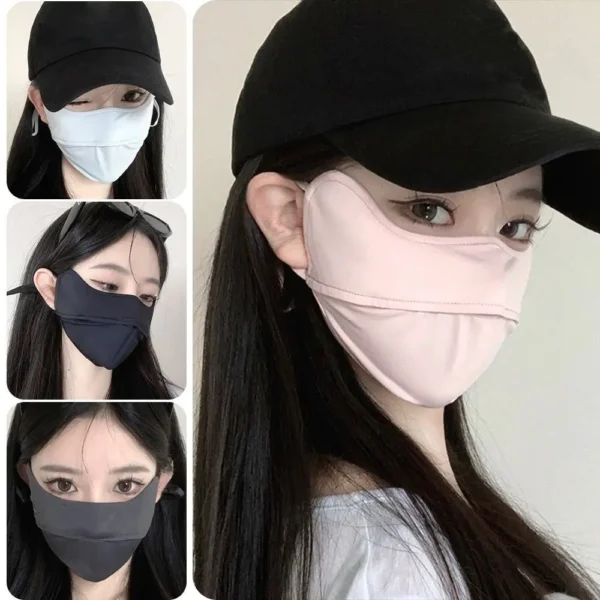 Anti-UV UPF50+ Ice Silk Sunscreen Mask Unisex Face Veil Summer Outdoor Riding Hiking Face Mask Breathable Face Cover Scarf
