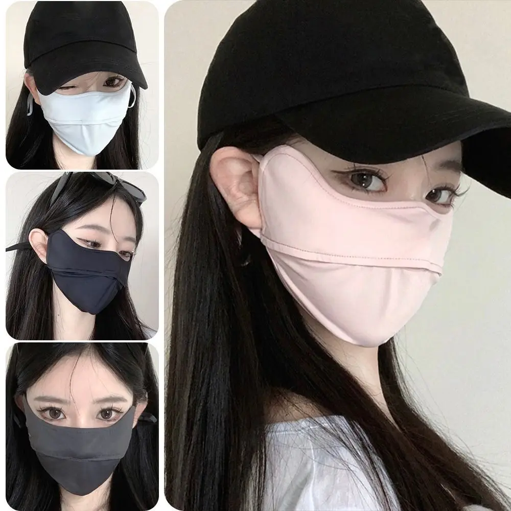 Anti-UV UPF50+ Ice Silk Sunscreen Mask Unisex Face Veil Summer Outdoor Riding Hiking Face Mask Breathable Face Cover Scarf