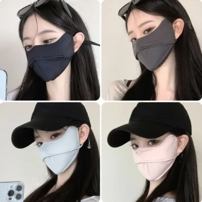 Anti-UV UPF50+ Ice Silk Sunscreen Mask Unisex Face Veil Summer Outdoor Riding Hiking Face Mask Breathable Face Cover Scarf
