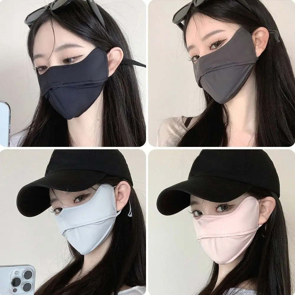 Anti-UV UPF50+ Ice Silk Sunscreen Mask Unisex Face Veil Summer Outdoor Riding Hiking Face Mask Breathable Face Cover Scarf