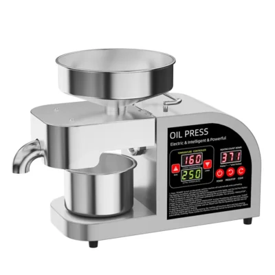 2-in-1 Automatic Oil Press Machine, 304 Stainless Steel Cold Hot Press for Home Business Electric Oil Expeller for Peanut