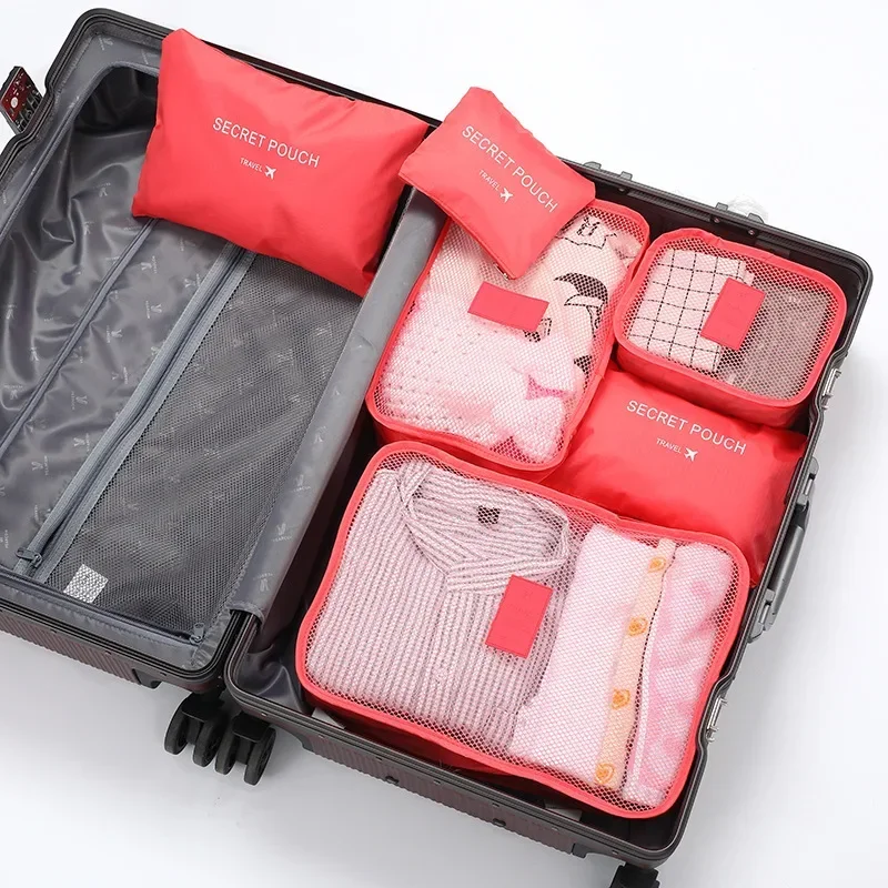 6PCS/Set Travel Storage Bag for Clothes Suitcase Organizer Wardrobe Pouch Travel Organizer Bag Case Shoes Packing Cube Bag
