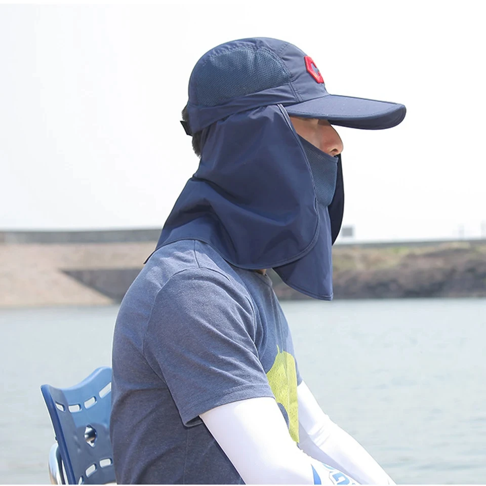 Neck protection sun hat, quick drying sun hat, fishing bike, mountaineering, men's detachable face mask, women's hat, outdoor