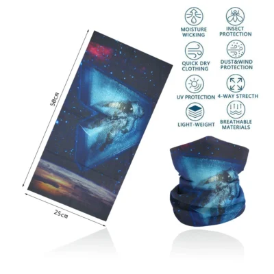 Seamless Bandana Sky Stars Printed Cycling Bandana Rave Face Mask Women Men for Dust Wind Sun Protection Face Scarf Mask Cover