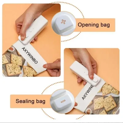 Portable Food Bag Sealing Machine Usb Rechargeable Household Vacuum Kaifeng Integrated Integrated Snack Sealer Kitchen Tools