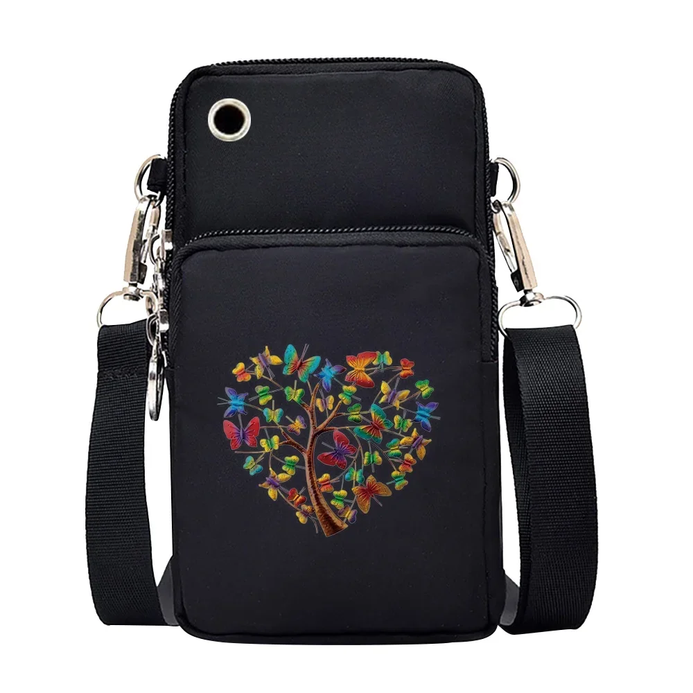 Universal Mobile Phone Bag Iphone 13 Huawei Shoulder Cross-body Package Women Sport Pouch Unisex Arm Wrist Bags Butterfly Print