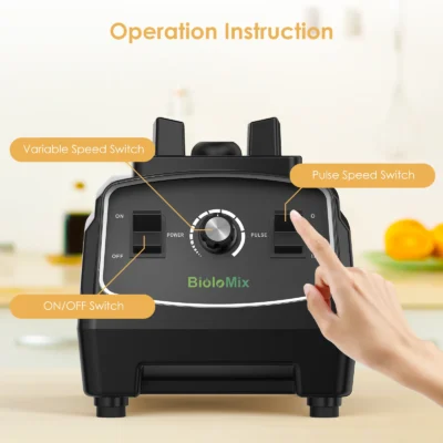 Biolomix BPA Free 3HP Blender 2200W High Power Food Processor Ice Smoothie Fruit Blender