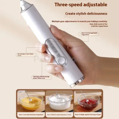 1 electric mixer, milk frother, coffee machine, egg beater, dual stick, 3-speed rechargeable batter, kitchen jam and cream mixer