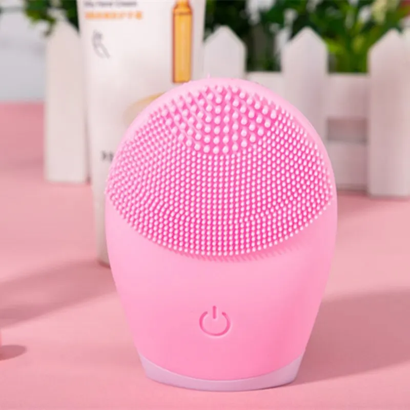 Electric Silicone Facial Cleanser Massager Skincare Tool with Vibration Pore Cleaning Beauty Machine Self-Battery Powered
