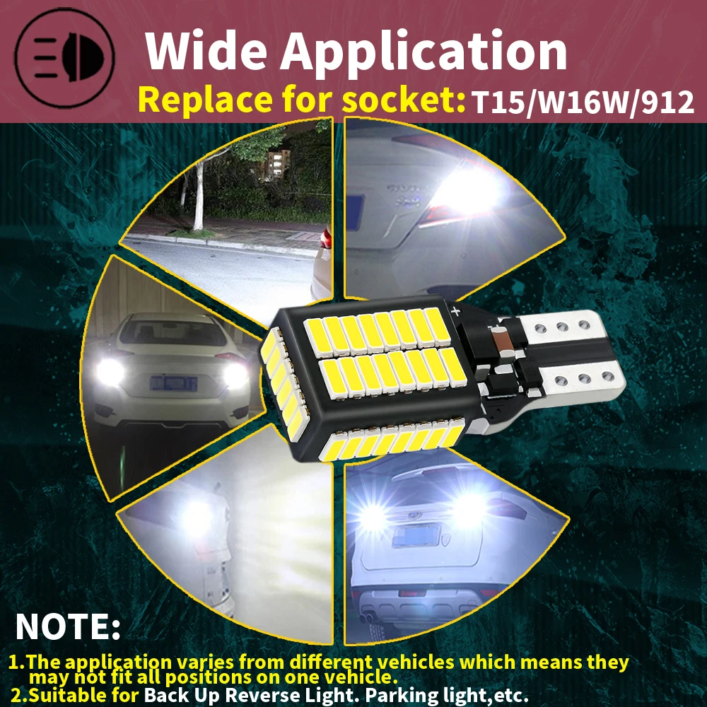 2pcs LED Backup Light Bulb Reverse Lamp W16W T15 921 Canbus For Lexus RX400H RX350 RX450H RX450HL RC F RC350 RC200T RC300 HS250H