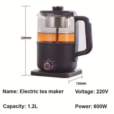 1.2L Pu'er Black Tea Glass Teapot Automatic Insulation Steam Teapot Household Electric Kettle Multifunctional Health Pot 220V
