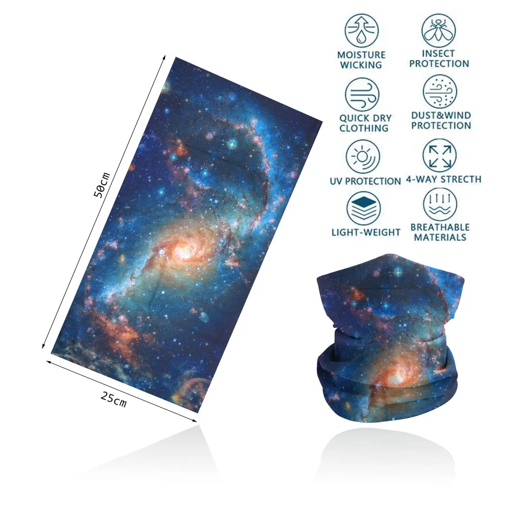 Seamless Bandana Sky Stars Printed Cycling Bandana Rave Face Mask Women Men for Dust Wind Sun Protection Face Scarf Mask Cover