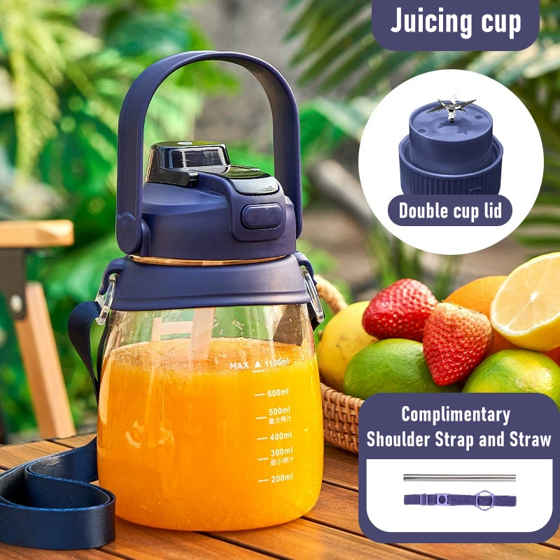 Multifunctional mini electric portable Juicer Blender juice cup  USB 1100ML travel handheld fruit smoothie Shakes Juicing Cup
