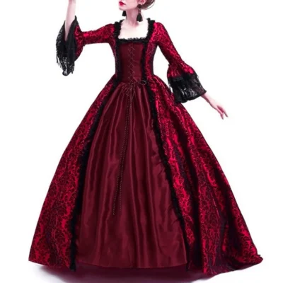 Halloween costume for adult women Medieval Cosplay Costumes Vintage Gothic Halloween suit 할로윈 코스튬 disfraz halloween para mujer