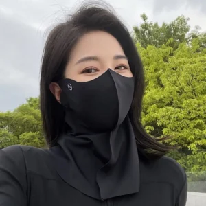 Ice Silk Sun Protection Mask Breathable Dustproof Anti-UV Neck Scarf Summer Outdoor Cycling Cool Sunshade Face Mask UPF50+
