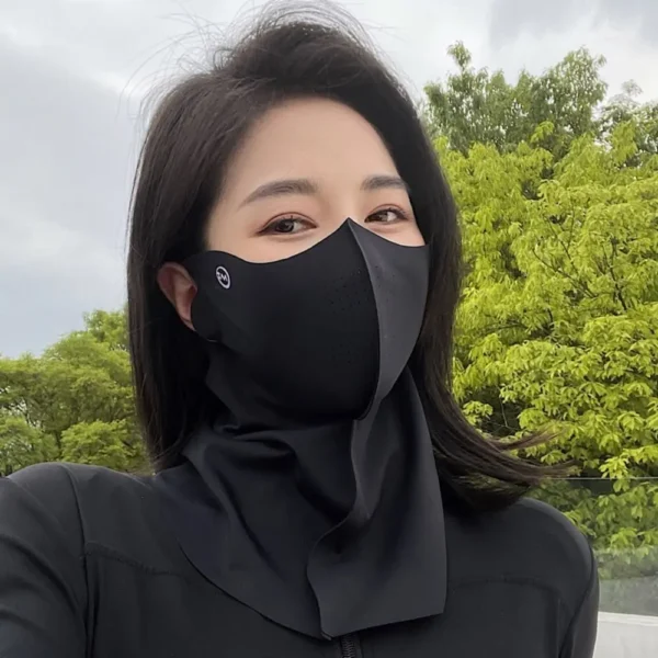 Ice Silk Sun Protection Mask Breathable Dustproof Anti-UV Neck Scarf Summer Outdoor Cycling Cool Sunshade Face Mask UPF50+
