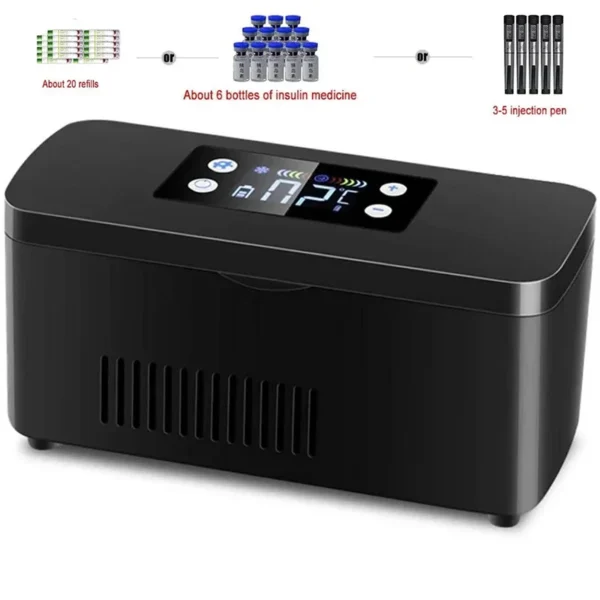 Insulin Cooler Portable Hormone Drugs Fridge Medicine Box for Home Interferon Growth Pill Organizer Built-Battery Travel Car