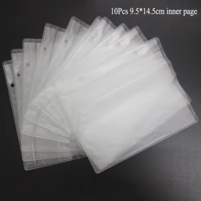 10Pcs Nail Stamping Plate Holder Case Inner Pages 6*12cm/9.5*14.5cm Nails Art Template Album Storage Bag Nail Art Sticker