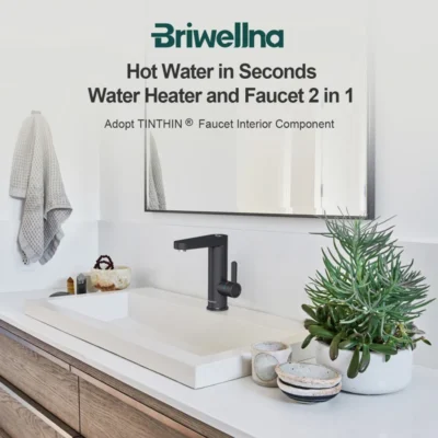 Briwellna 3400W 220V Electric Water Heater Tap 2 in 1 Basin Tap Tankless Instant Hot Water Faucet Heater Cold Heating Faucet