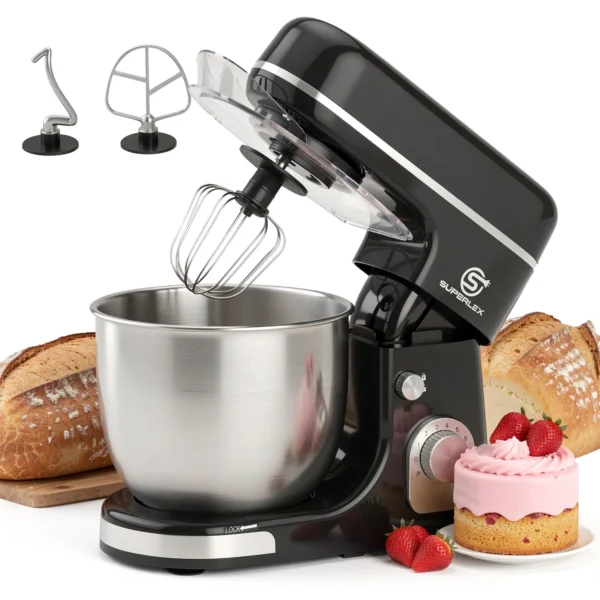 SUPERLEX 5L Stand Mixer 1300W Food Blender Silent Design Versatile Speed Control ABS housing paired With Bowl Stainless Mixer