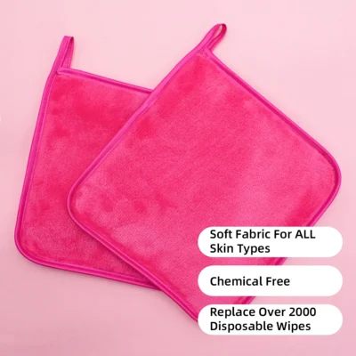 2Pcs Makeup Remover Pads Reusable Cotton Pads Makeup Eraser Microfiber Facial Towel Face Cleaner Cleaning Wipes Skincare Beauty