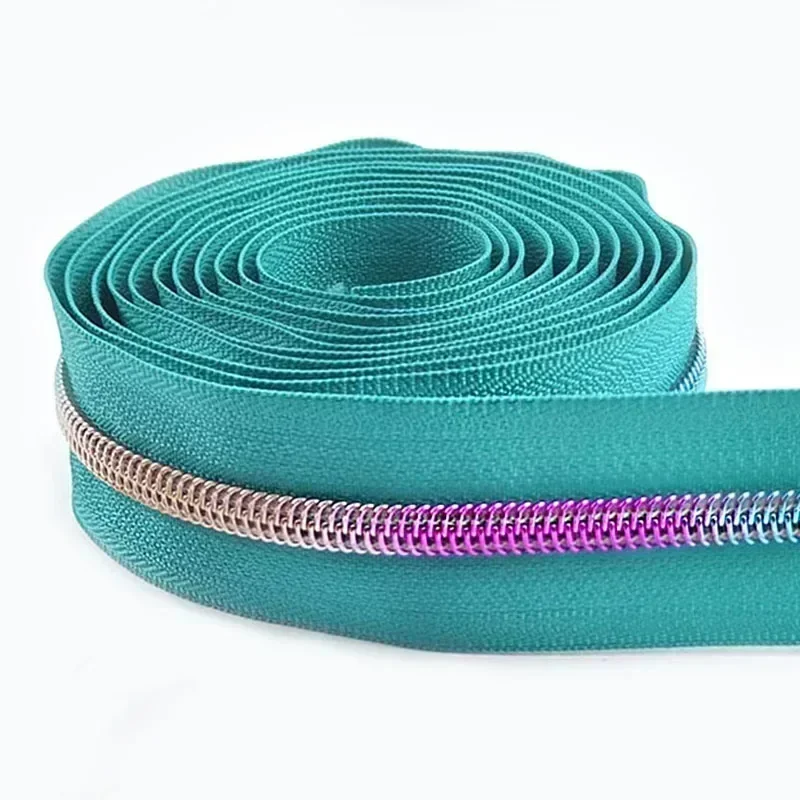 2/5/8/10M 5# Meetee Sewing Nylon Zipper Tape Clothes Zippers Puller Head Bag Jacket Zip Coil Closure Replace Repair Accessories