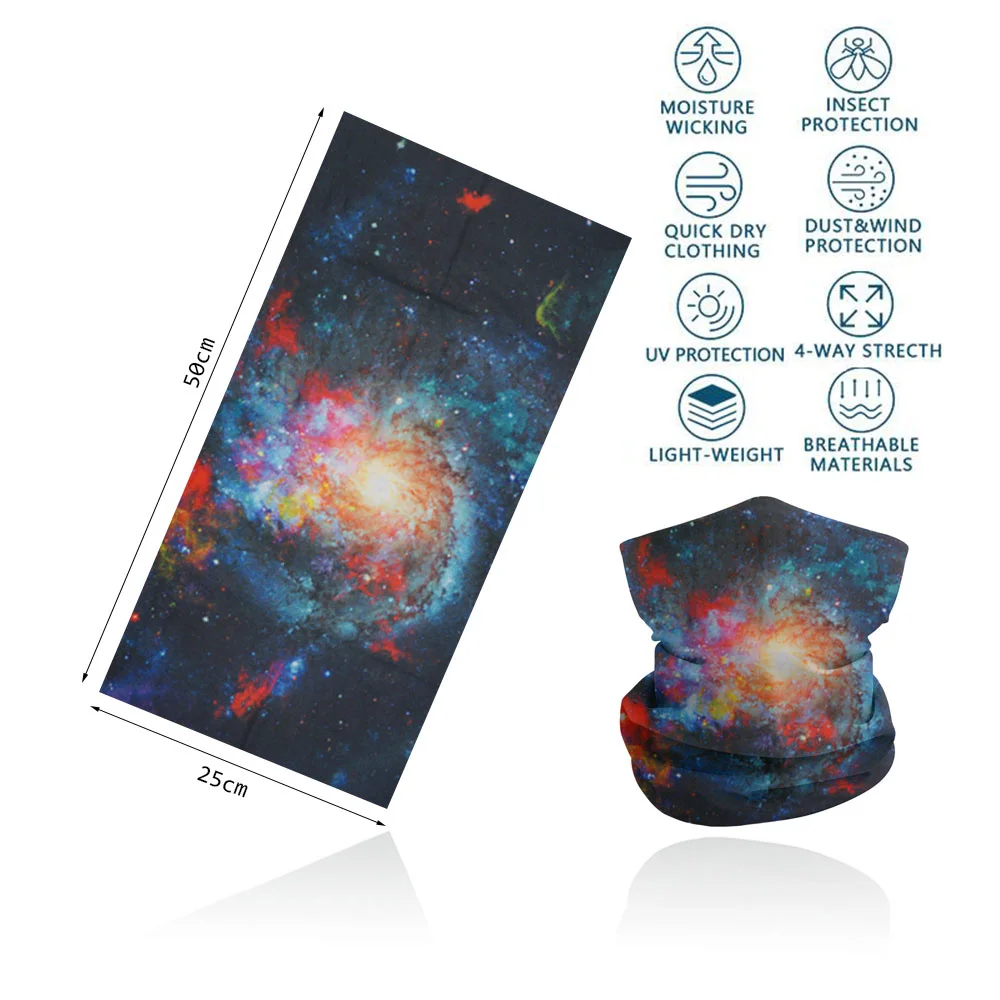Seamless Bandana Sky Stars Printed Cycling Bandana Rave Face Mask Women Men for Dust Wind Sun Protection Face Scarf Mask Cover