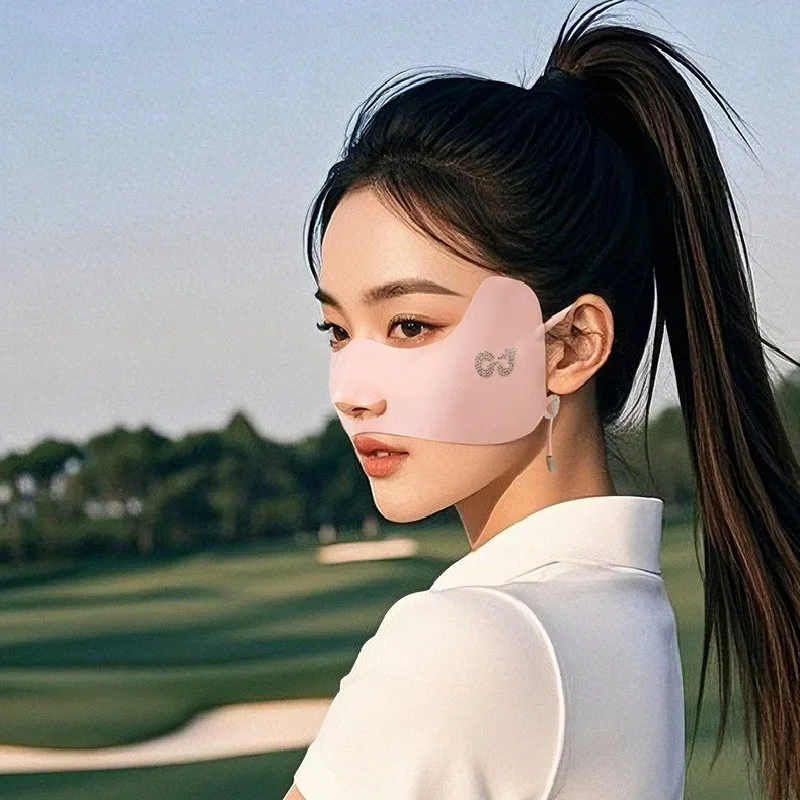 2026 New Ice Silk Sunscreen Face Mask Women Outdoor Sunshade UV Protection Mask Breathable Sun-proof Facekini for Golf Sports