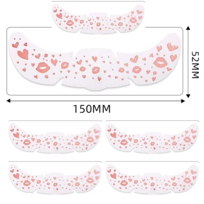 6Pcs/Set Glitter Skincare Freckles Face Tattoo Sparkle Temporary Tattoo Bow Love Kiss Makeup Patch Valentine's Day Face Tattoo