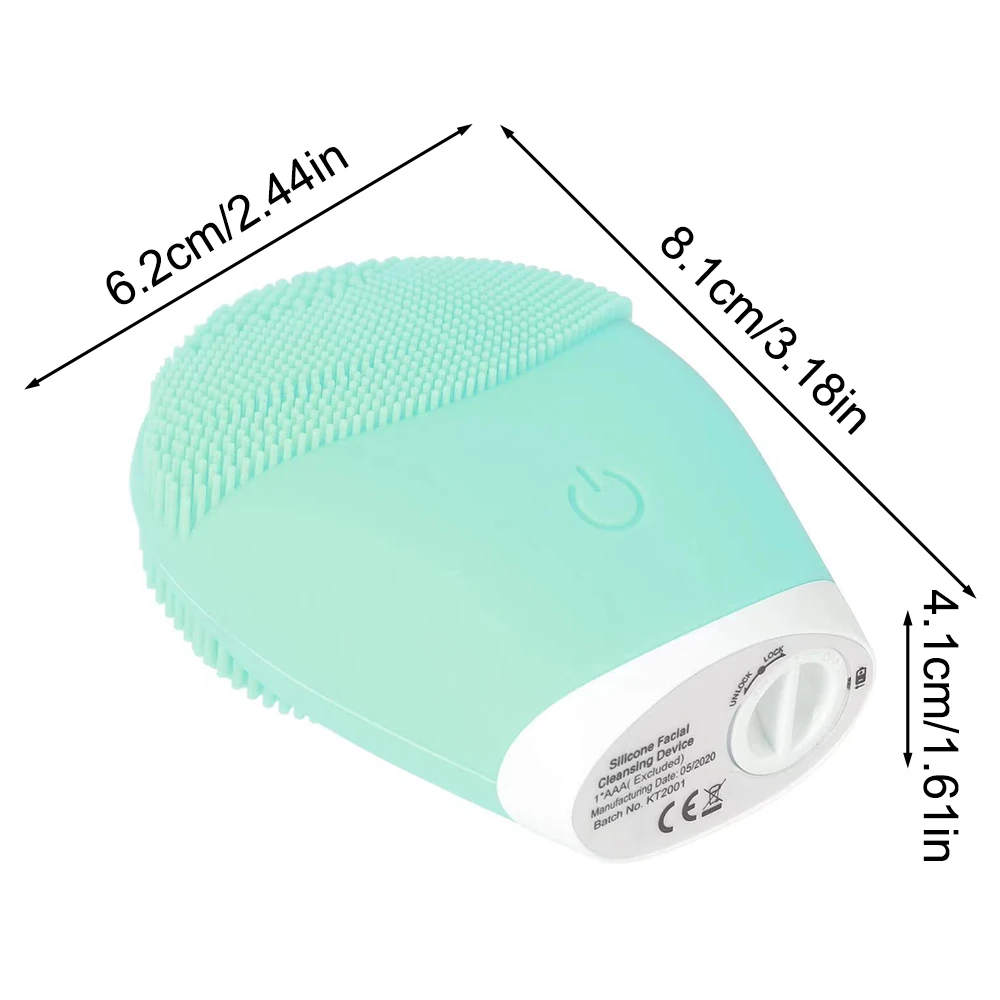 Electric Silicone Facial Cleanser Massager Skincare Tool with Vibration Pore Cleaning Beauty Machine Self-Battery Powered