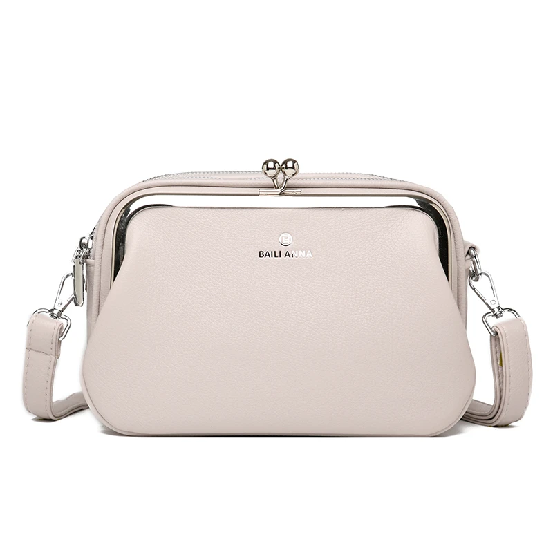 Elegant Shoulder Bag for Women Soft Leather Crossbody Bags Designer Multiple Pockets Messenger Bag Ladies Purses and Handbags