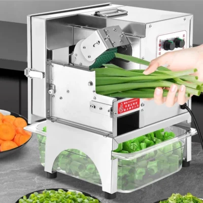 700RPM Commercial Electric Scallion Chopper 150kg/h Vegetable Slicer Multifunctional Food Dicer for Restaurant Kitchen Food Prep